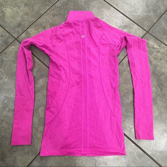 Lululemon Sz 4 Women Pullover Run Swiftly Tech 1/2 Zip High Neck Magenta Gorpcor - Picture 4 of 9